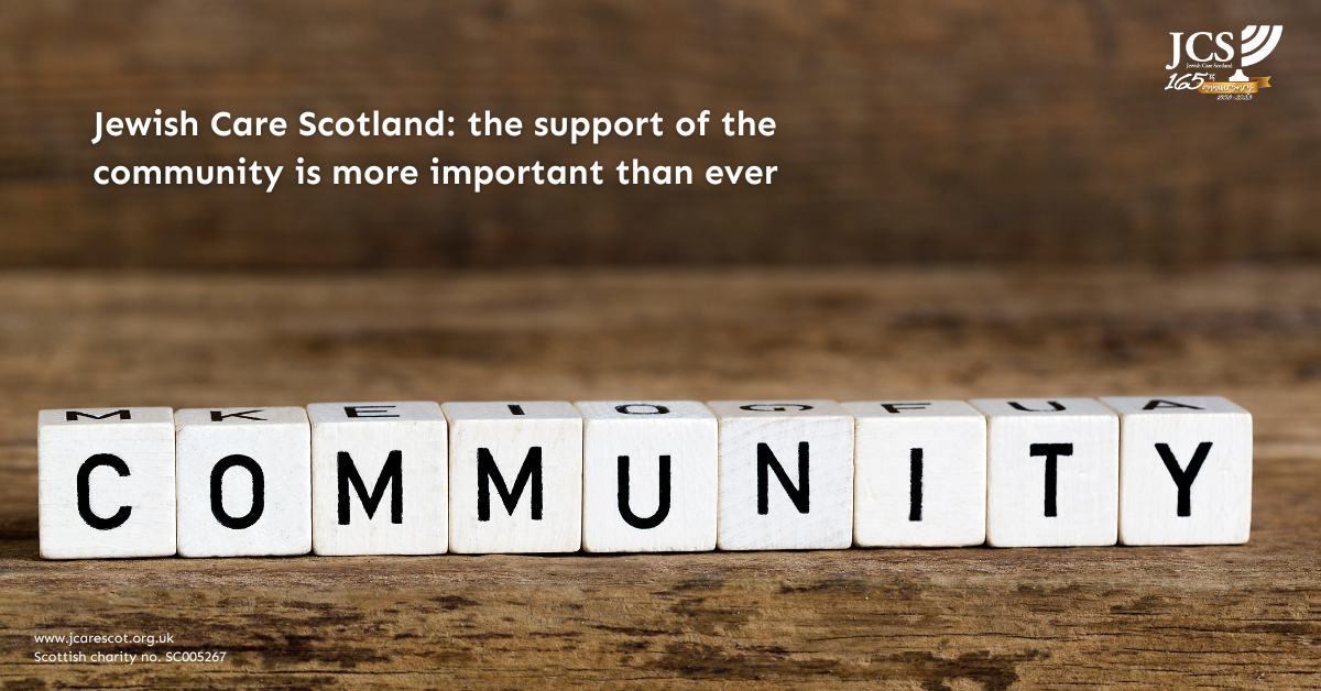 Jewish Care Scotland: the support of the community is more important than ever